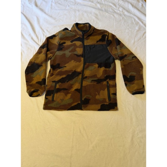 O'Neill Mens Camo Sherpa Fleece Full Zip Jacket Brown Green Camouflage Large - Picture 4 of 7